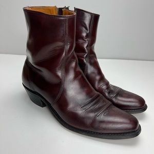 VTG Men’s Sears Roebuck Chelsea Side Zip Snub Toe Ankle Boots Leather Sz 10.5
